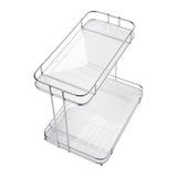 Maxbell Countertop Organizer Multipurpose 2 Tiers Specialty Plates Fruit Cakes Stand Argent