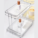 Maxbell Countertop Organizer Multipurpose 2 Tiers Specialty Plates Fruit Cakes Stand Argent