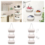 Maxbell Hanging Basket Large 3 Tier Storage Bag for Indoor Tabletop Bathroom Bedroom hanging basket