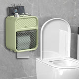 Maxbell Tissue Storage Box Double Layer Bathroom Organizer for Kitchen Home Bathroom Grassy Green