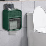 Maxbell Tissue Storage Box Double Layer Bathroom Organizer for Kitchen Home Bathroom Dark Green