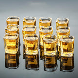 Maxbell Beer Glass Tray for Whisky Brandy Glassware for Party Glass Holder Tray 12 Holes with Cups