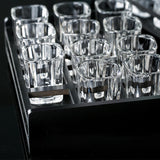 Maxbell Beer Glass Tray for Whisky Brandy Glassware for Party Glass Holder Tray 12 Holes with Cups