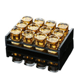 Maxbell Beer Glass Tray for Whisky Brandy Glassware for Party Glass Holder Tray 12 Holes with Cups