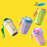 Maxbell 450ml Insulated Coffee Mug with Lid Vacuum Cup for Office Backpacking Hiking Beige