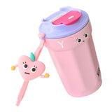 Maxbell 450ml Insulated Coffee Mug with Lid Vacuum Cup for Office Backpacking Hiking Pink