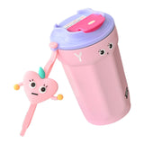 Maxbell 450ml Insulated Coffee Mug with Lid Vacuum Cup for Office Backpacking Hiking Pink