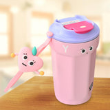 Maxbell 450ml Insulated Coffee Mug with Lid Vacuum Cup for Office Backpacking Hiking Pink