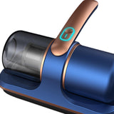 Maxbell Vacuum Mite Remover USB Rechargeable Mite Removal for Carpet Mattress Sheets Blue and Aureate