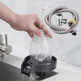 Maxbell Faucet Cup Rinser Glassware Cleaner Quick Cleaning Kitchen Sink Glass Rinser Hose Adapter Black