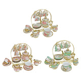 Maxbell Ceramic Cups and Saucers Set Floral for Afternoon tea Party Living Room rose