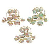 Maxbell Ceramic Cups and Saucers Set Floral for Afternoon tea Party Living Room rose