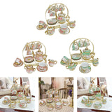 Maxbell Ceramic Cups and Saucers Set Floral for Afternoon tea Party Living Room rose
