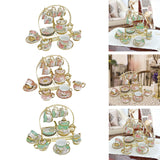 Maxbell Ceramic Cups and Saucers Set Floral for Afternoon tea Party Living Room rose
