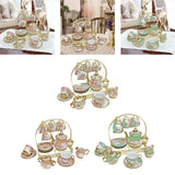Maxbell Ceramic Cups and Saucers Set Floral for Afternoon tea Party Living Room rose