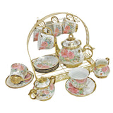 Maxbell Ceramic Cups and Saucers Set Floral for Afternoon tea Party Living Room rose
