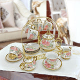 Maxbell Ceramic Cups and Saucers Set Floral for Afternoon tea Party Living Room rose