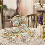 Maxbell Ceramic Cups and Saucers Set Floral for Afternoon tea Party Living Room rose