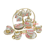 Maxbell Ceramic Cups and Saucers Set Floral for Afternoon tea Party Living Room rose