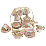 Maxbell Ceramic Cups and Saucers Set Floral for Afternoon tea Party Living Room Cherry
