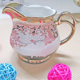 Maxbell Ceramic Cups and Saucers Set Floral for Afternoon tea Party Living Room Cherry