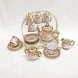 Maxbell Ceramic Cups and Saucers Set Floral for Afternoon tea Party Living Room Cherry