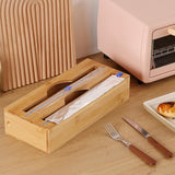 Maxbell Cling Wrap Dispenser Wrap Organizer for Paper Film Parchment Paper Rolls 2 Tier Pull