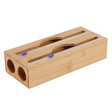 Maxbell Cling Wrap Dispenser Wrap Organizer for Paper Film Parchment Paper Rolls 2 Tier Round Hole