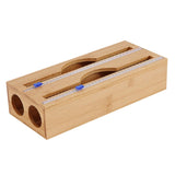 Maxbell Cling Wrap Dispenser Wrap Organizer for Paper Film Parchment Paper Rolls 2 Tier Round Hole
