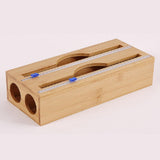 Maxbell Cling Wrap Dispenser Wrap Organizer for Paper Film Parchment Paper Rolls 2 Tier Round Hole