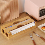 Maxbell Cling Wrap Dispenser Wrap Organizer for Paper Film Parchment Paper Rolls 2 Tier Round Hole