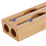 Maxbell Cling Wrap Dispenser Wrap Organizer for Paper Film Parchment Paper Rolls 2 Tier Round Hole