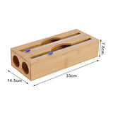 Maxbell Cling Wrap Dispenser Wrap Organizer for Paper Film Parchment Paper Rolls 2 Tier Round Hole