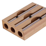 Maxbell Cling Wrap Dispenser Wrap Organizer for Paper Film Parchment Paper Rolls 3 Tier Round Hole
