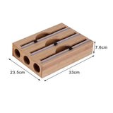 Maxbell Cling Wrap Dispenser Wrap Organizer for Paper Film Parchment Paper Rolls 3 Tier Round Hole