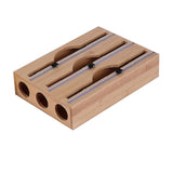Maxbell Cling Wrap Dispenser Wrap Organizer for Paper Film Parchment Paper Rolls 3 Tier Round Hole
