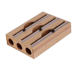Maxbell Cling Wrap Dispenser Wrap Organizer for Paper Film Parchment Paper Rolls 3 Tier Round Hole