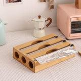 Maxbell Cling Wrap Dispenser Wrap Organizer for Paper Film Parchment Paper Rolls 3 Tier Round Hole