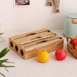 Maxbell Cling Wrap Dispenser Wrap Organizer for Paper Film Parchment Paper Rolls 3 Tier Round Hole