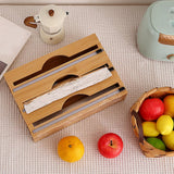 Maxbell Cling Wrap Dispenser Wrap Organizer for Paper Film Parchment Paper Rolls 3 Tier Round Hole