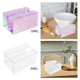 Maxbell Napkin Dispenser Creative Desktop Organizer Office Transparent Napkin Holder Clear S