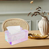 Maxbell Napkin Dispenser Creative Desktop Organizer Office Transparent Napkin Holder Colorful M