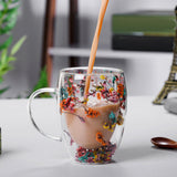 Maxbell Double Wall Glass Heat Resistant Cappuccino Cups for Cappuccinos Latte Juice Style A