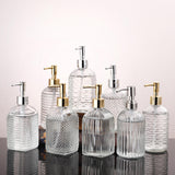 Maxbell Clear Glass Soap Dispenser Liquid Hand Soap Dispenser for Bathroom Home Sink Style B