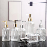 Maxbell Clear Glass Soap Dispenser Liquid Hand Soap Dispenser for Bathroom Home Sink Style B