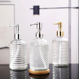 Maxbell Clear Glass Soap Dispenser Liquid Hand Soap Dispenser for Bathroom Home Sink Style B