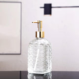 Maxbell Clear Glass Soap Dispenser Liquid Hand Soap Dispenser for Bathroom Home Sink Style C