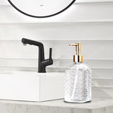 Maxbell Clear Glass Soap Dispenser Liquid Hand Soap Dispenser for Bathroom Home Sink Style C