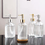 Maxbell Clear Glass Soap Dispenser Liquid Hand Soap Dispenser for Bathroom Home Sink Style D