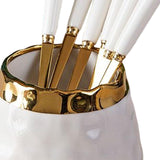 Maxbell Appetizer Forks with Jar Flatware Dinnerware for Dining Table Kitchen Coffee White